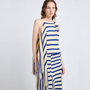 Proenza Schouler Yves Top in Stripe Fringed Knit Size M
